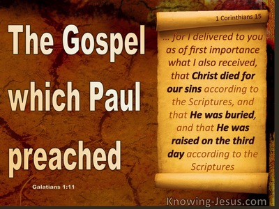 Galatians 1:11 Paul's Gospel. Not Received From Man (brown)